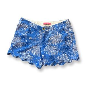 Lilly Pulitzer Buttercup Knit Shorts Boca Blue Croc it and Lock It Size 6